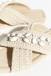 Woven crossed stone - white - Sko - Helt Dilla AS