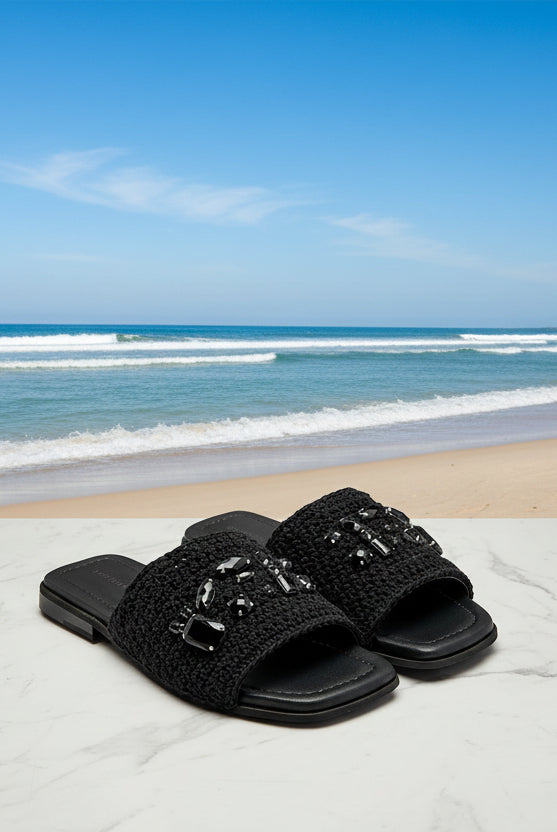 Woven strap stones - black - Sko - Helt Dilla AS