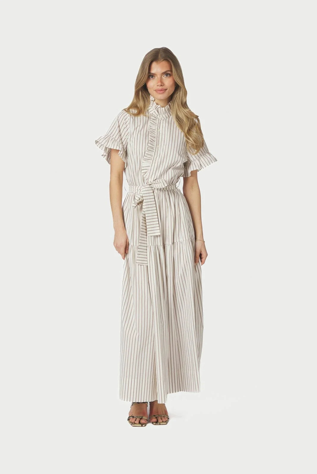 Nellie Wide Stripe Dress - Ivory - Kjoler - Helt Dilla AS