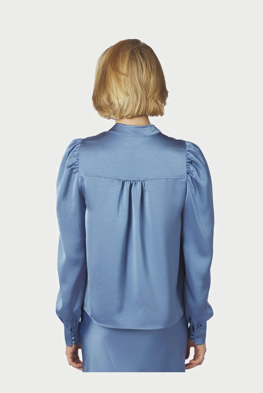 Rosslyn Heavy Sateen Blouse - Smoke Blue - Bluser - Helt Dilla AS