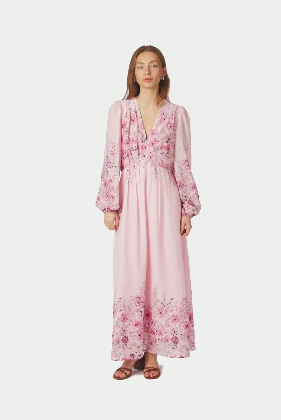 Sulfi Flower Print Dress - Dusty Rose - Kjoler - Helt Dilla AS