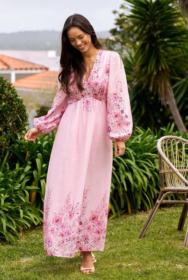 Sulfi Flower Print Dress - Dusty Rose - Kjoler - Helt Dilla AS