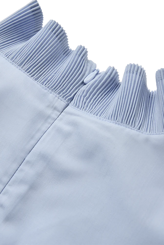 CM Pleat Blouse - Brunnera Blue - Bluser - Helt Dilla AS