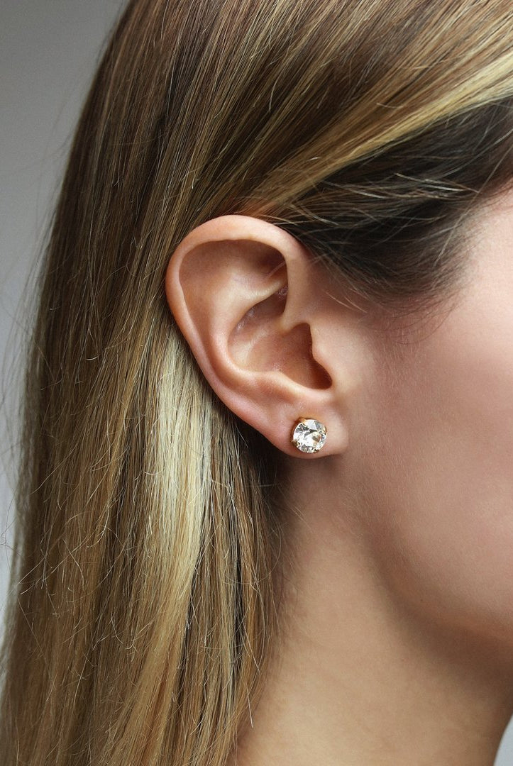 Classic Stud Earrings - Gold/ Crystal - Helt Dilla AS
