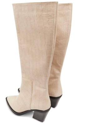 Marthe croco boots - Beige Leather - Sko - Helt Dilla AS