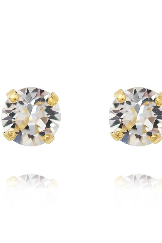 Classic Stud Earrings - Gold/ Crystal - Helt Dilla AS