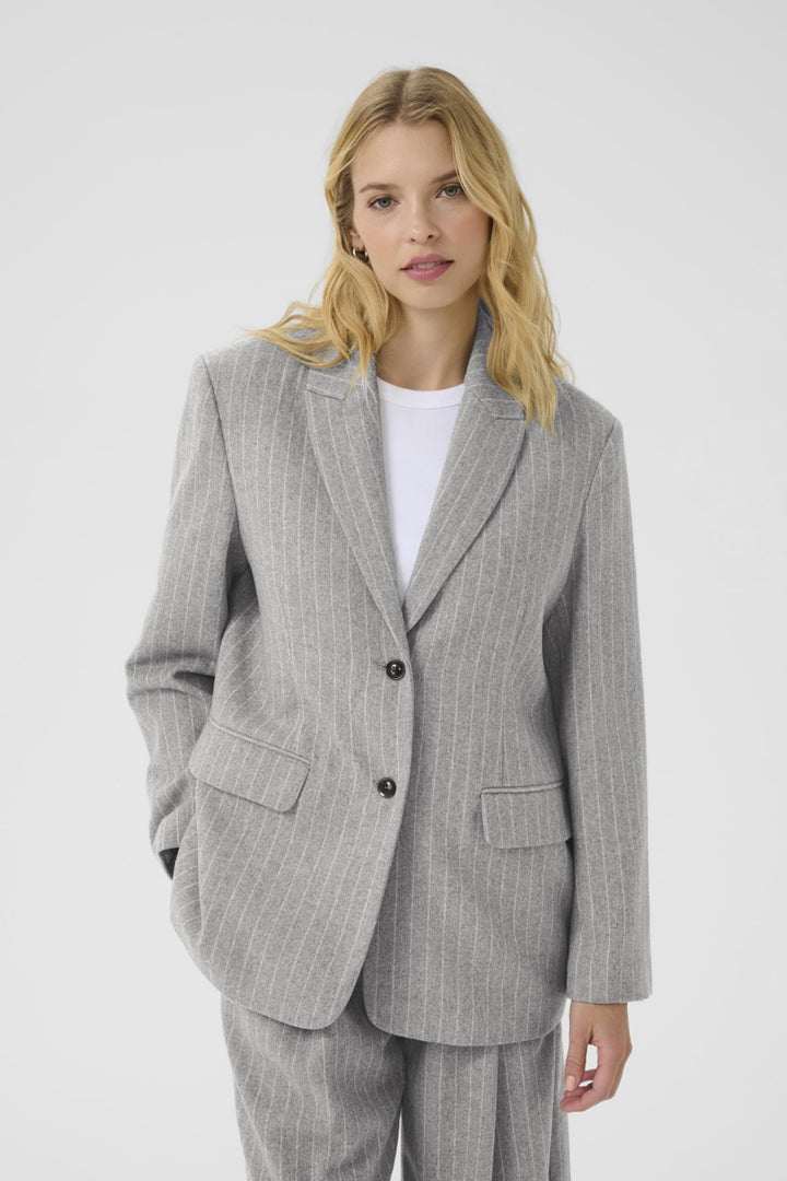 Somaya blazer - Medium Grey Pinstripe