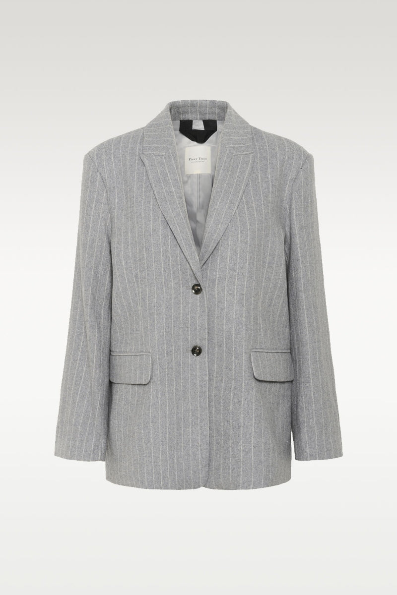 Somaya blazer - Medium Grey Pinstripe