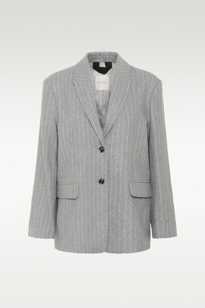 Somaya blazer - Medium Grey Pinstripe