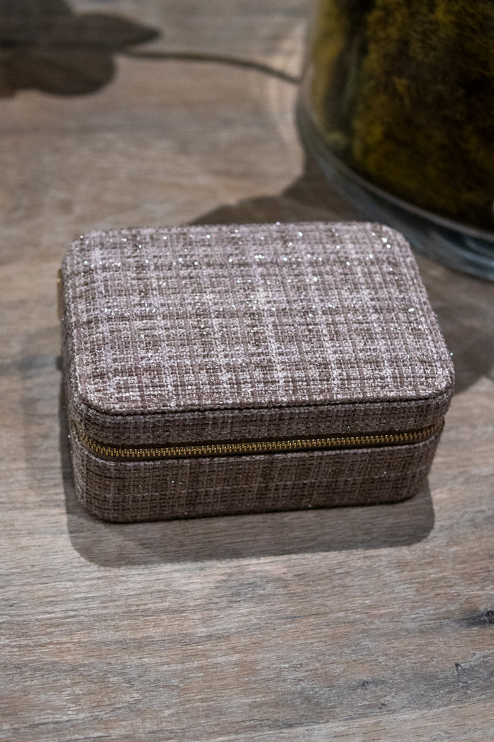 Tweed Jewellery Box - Warm Taupe