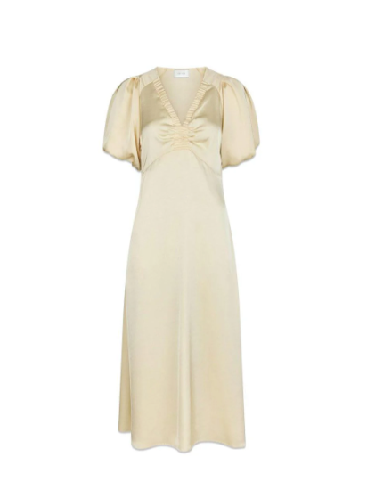 illana Heavy sateen dress - Light Yellow - Kjoler - Helt Dilla AS