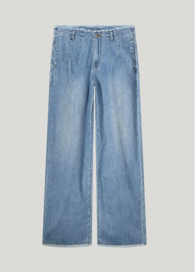 Wide Leg Jeans Soft Flowy Denim - Bleached Denim - Jeans - Helt Dilla AS