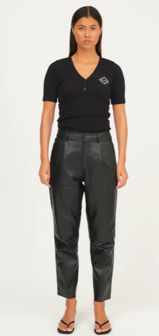 Ali Kylie Leather pant - black