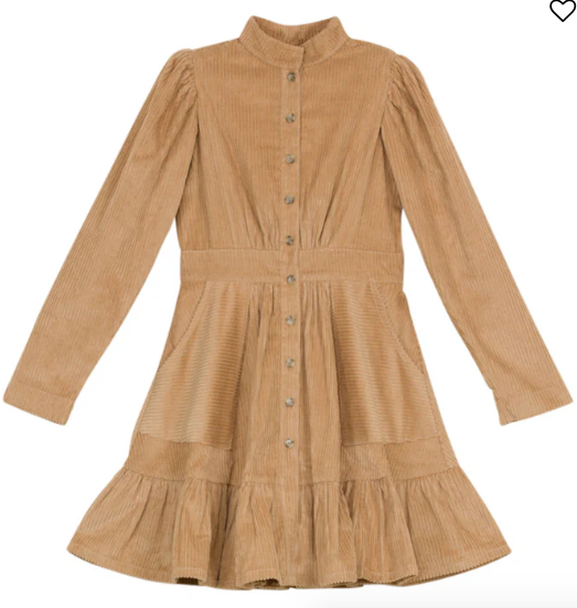 Corduroy mini dress - olive