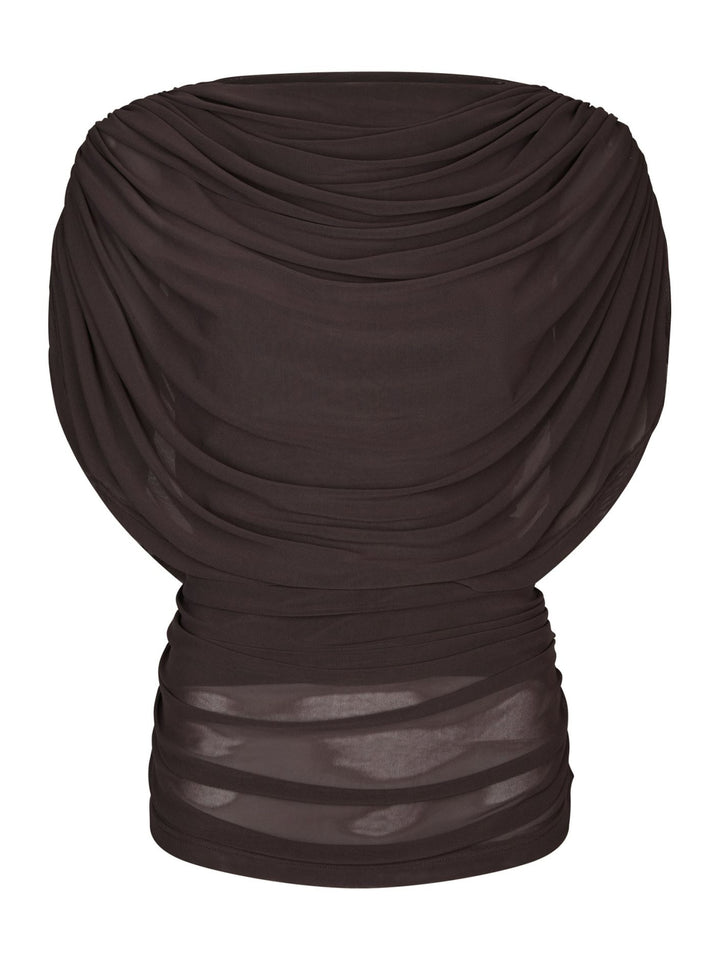 Cottuna Drapy Mesh Top - brown - Singlet, Topper & T-skjorter - Helt Dilla AS