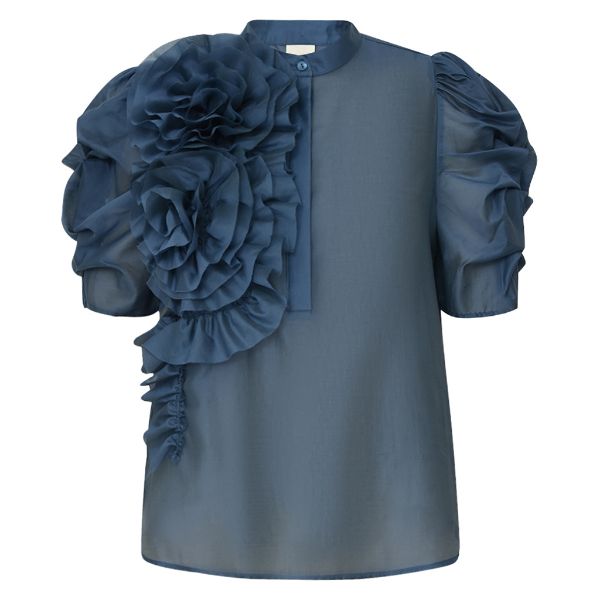 Annsofi Blouse - Dusty Blue - Bluser - Helt Dilla AS