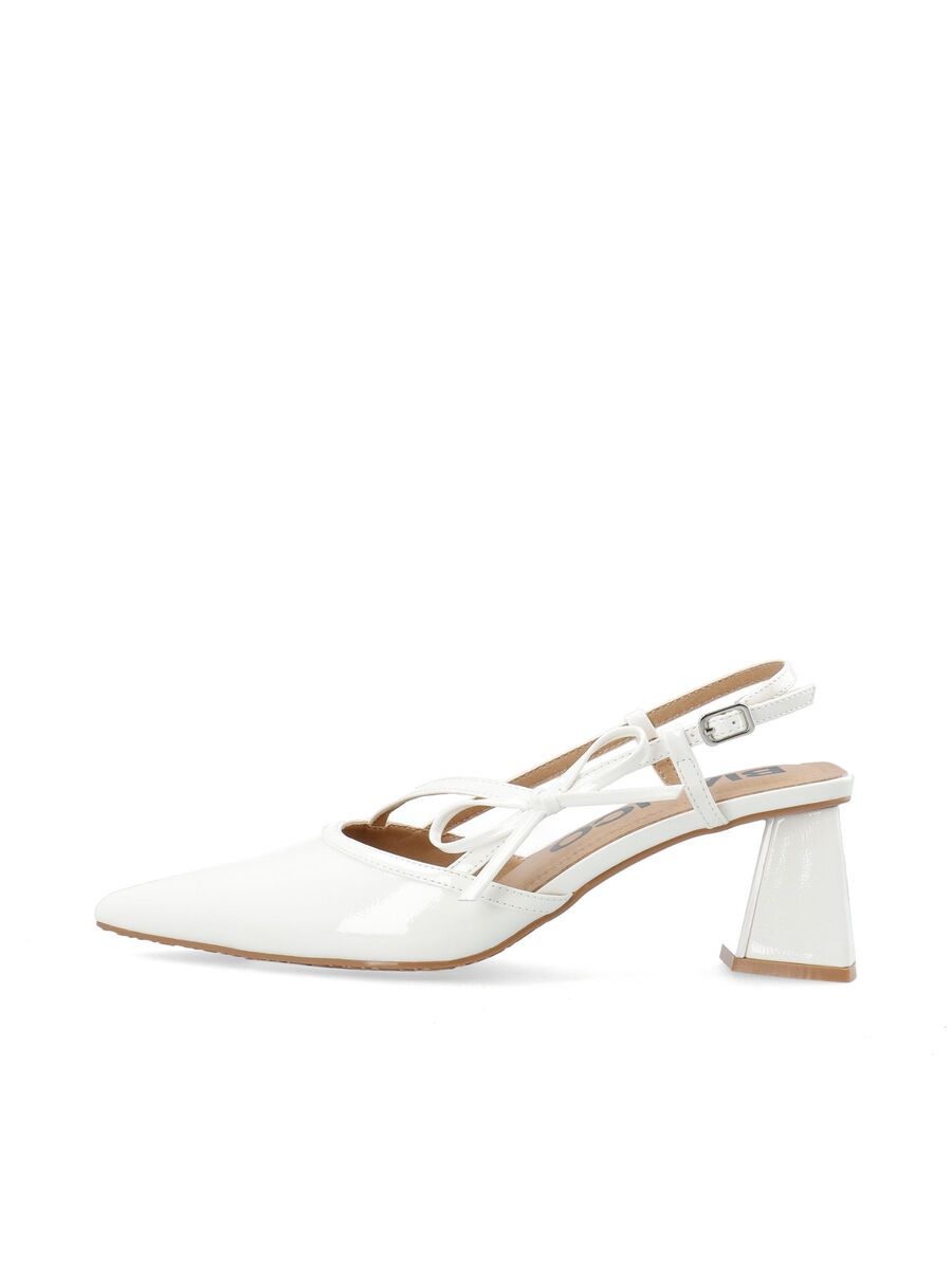 BiaMaralyn Strappy Bow Slingback Faux Leather - Off White - Sko - Helt Dilla AS