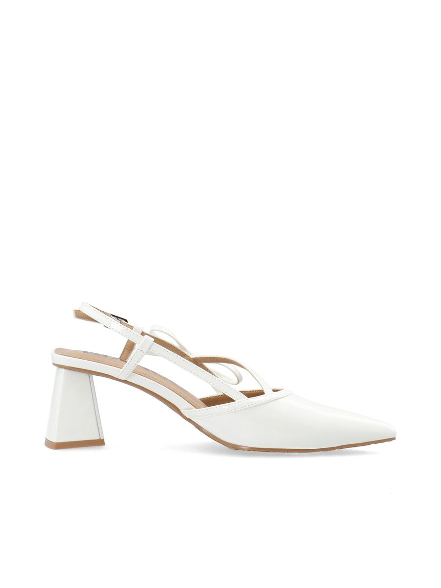 BiaMaralyn Strappy Bow Slingback Faux Leather - Off White - Sko - Helt Dilla AS
