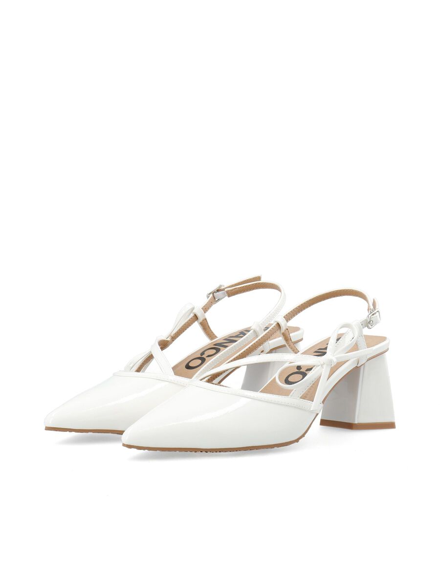 BiaMaralyn Strappy Bow Slingback Faux Leather - Off White - Sko - Helt Dilla AS