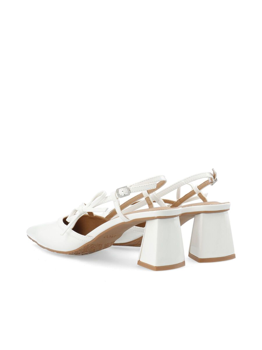 BiaMaralyn Strappy Bow Slingback Faux Leather - Off White - Sko - Helt Dilla AS