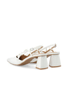 BiaMaralyn Strappy Bow Slingback Faux Leather - Off White - Sko - Helt Dilla AS