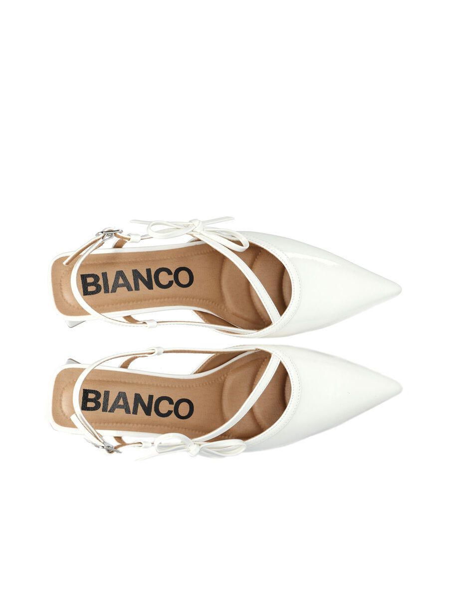 BiaMaralyn Strappy Bow Slingback Faux Leather - Off White - Sko - Helt Dilla AS
