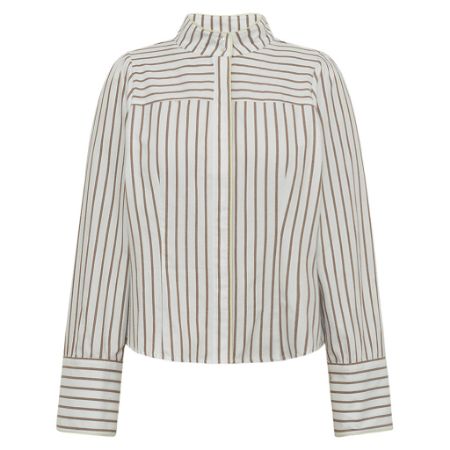 Nico shirt - Off-white/Brown stripes - Bluser - Helt Dilla AS
