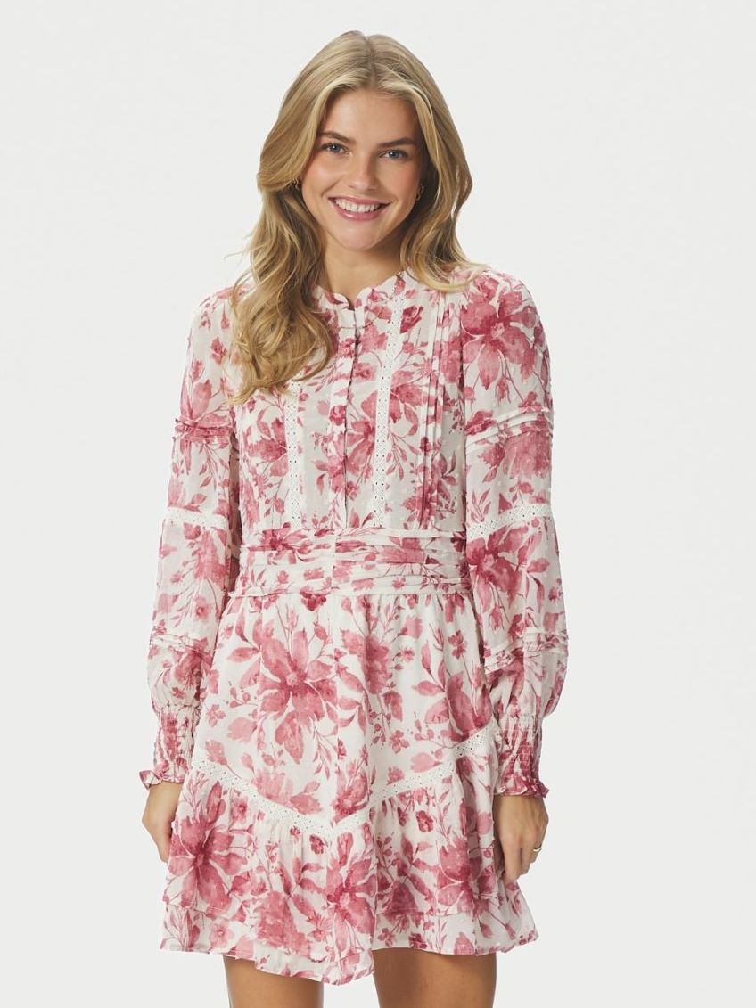 Roberta Flower Print Dress - Evening Rose - Kjoler - Helt Dilla AS