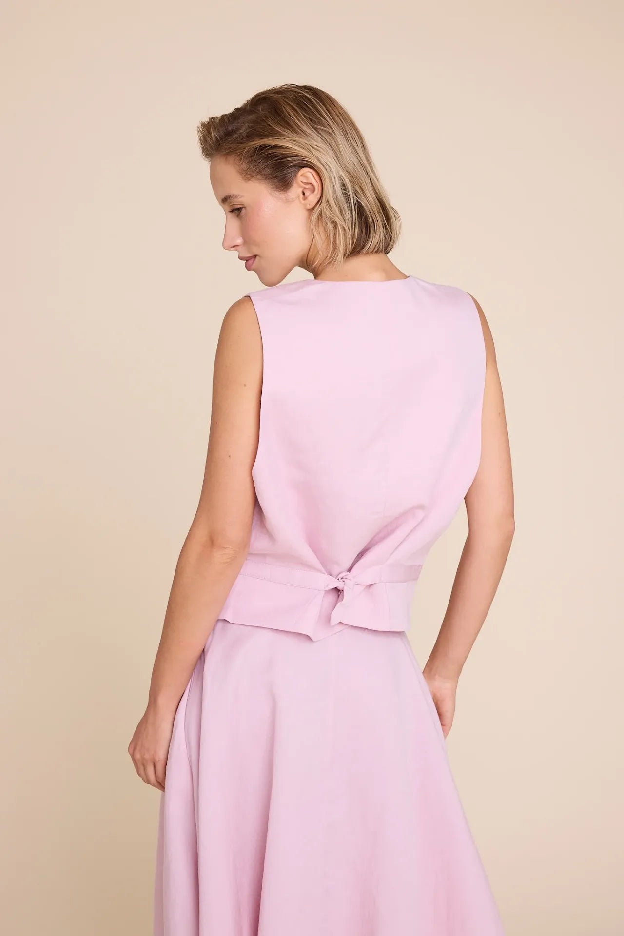 West Linen - Pink - Vest - Helt Dilla AS