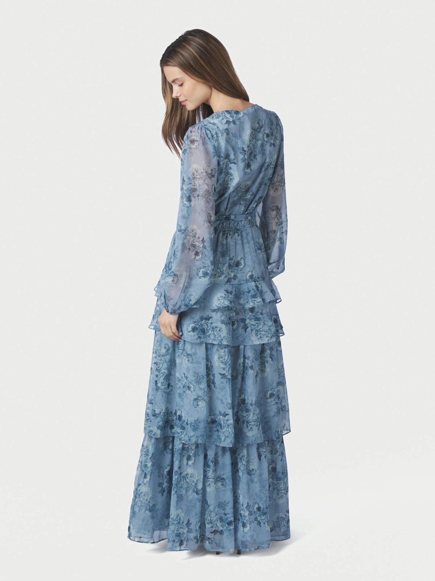 Denila crepe print  dress - dusty blue - Kjoler - Helt Dilla AS