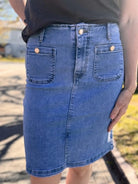 Miss Bon Denim Skjørt - Jeansblå - Skjørt - Helt Dilla AS