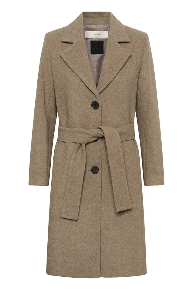 ZorahIW Classic Coat - Sandy Grey Melange - Yttertøy - Helt Dilla AS