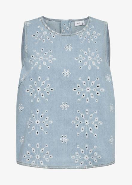 NuDelilah Denim Top - Light Blue Denim - Topp - Helt Dilla AS