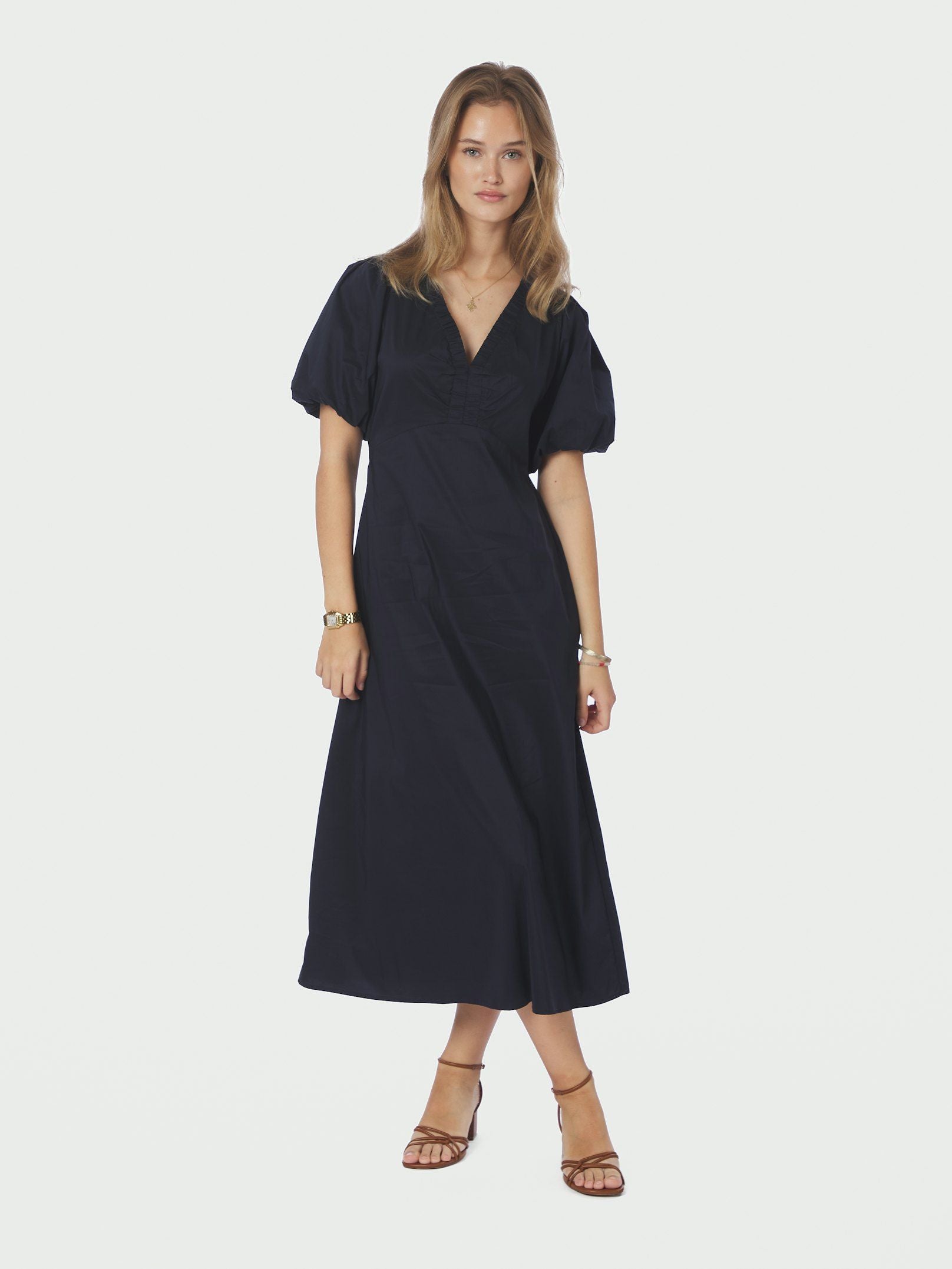Illana Poplin Dress - Navy - Kjoler - Helt Dilla AS