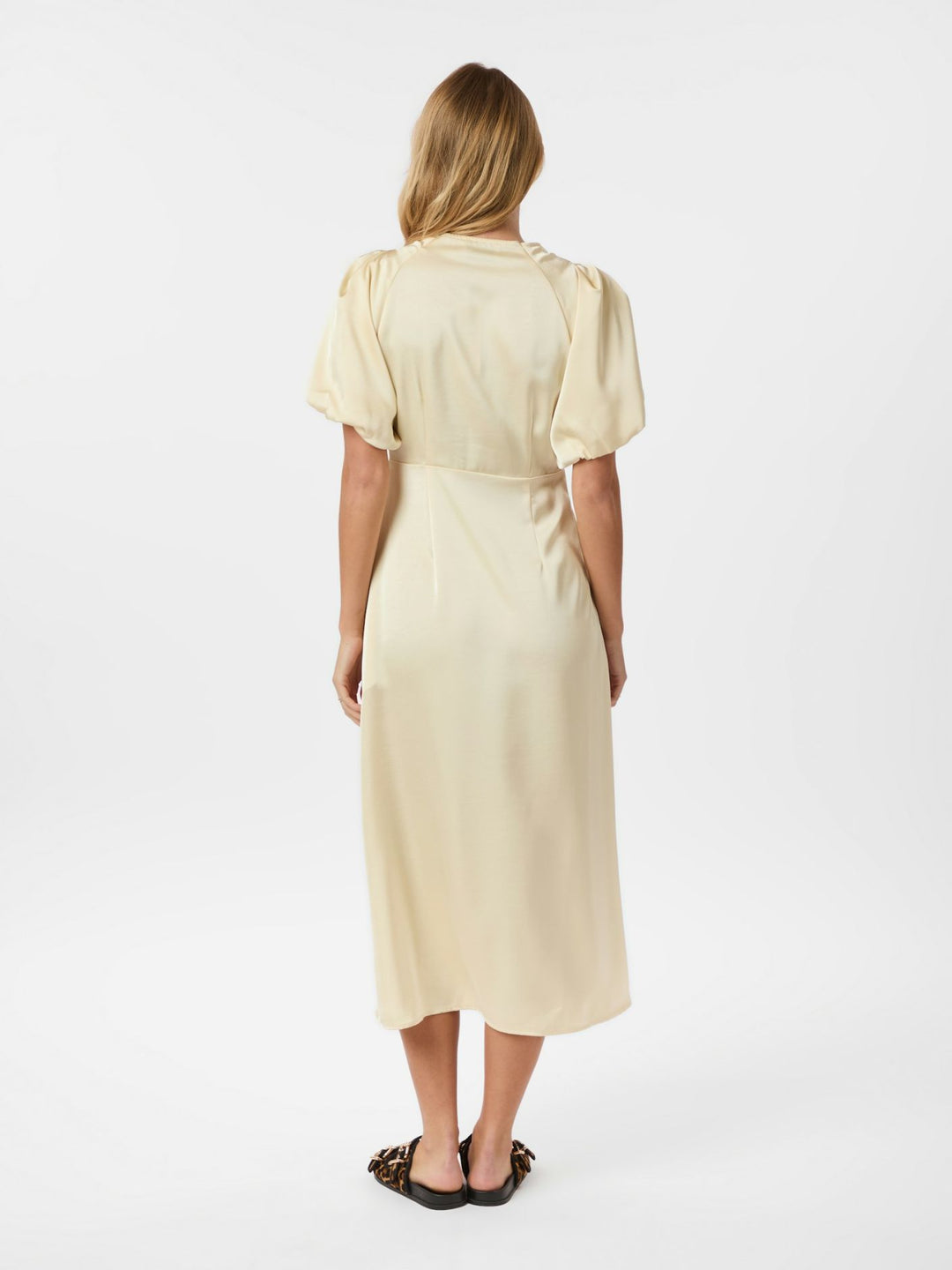 illana Heavy sateen dress - Light Yellow