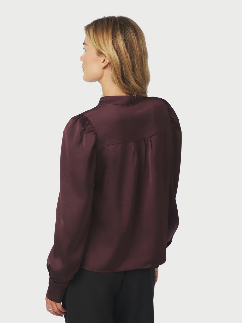 Rosslyn Heavy Sateen Blouse - Burgundy - Bluser - Helt Dilla AS