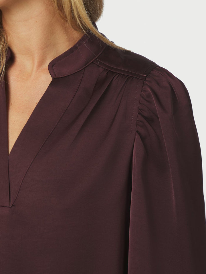 Rosslyn Heavy Sateen Blouse - Burgundy - Bluser - Helt Dilla AS
