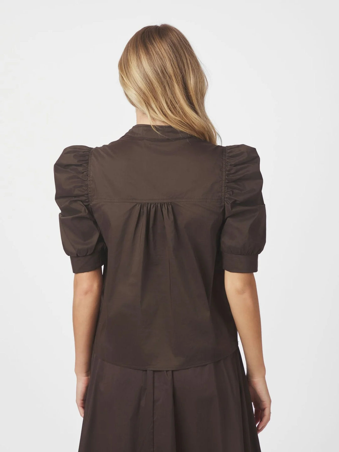 Roella Poplin Blouse - Chocolate Brown - Bluser - Helt Dilla AS