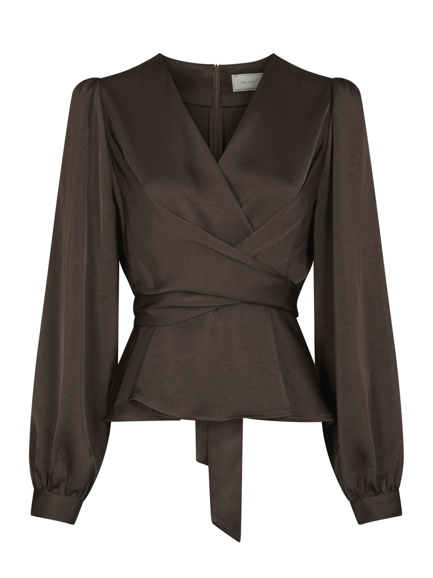 Rista Heavy Sateen Blouse - Dark brown - Bluser - Helt Dilla AS