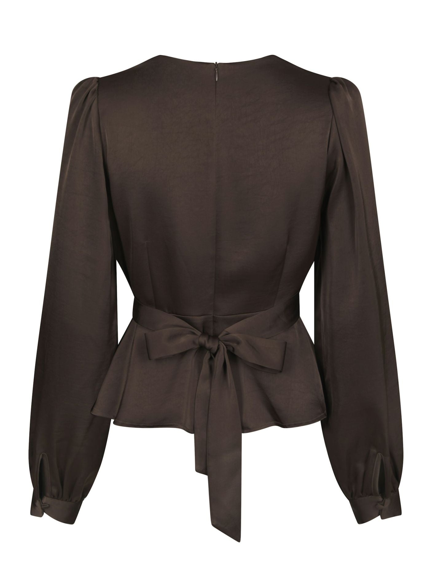Rista Heavy Sateen Blouse - Dark brown - Bluser - Helt Dilla AS
