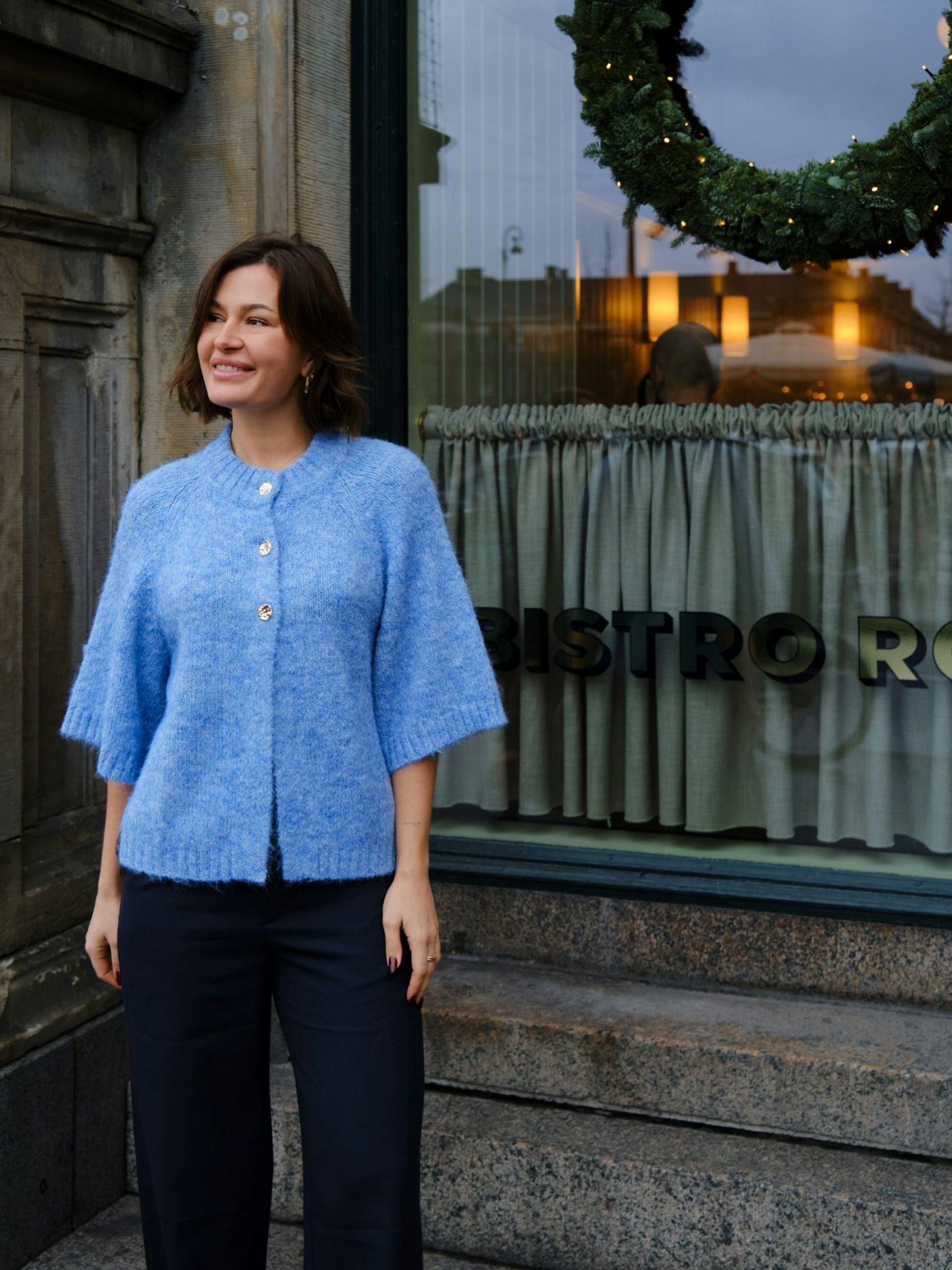 Benuta Fluffy Knit Cardigan - Dusty Blue - Cardigans - Helt Dilla AS