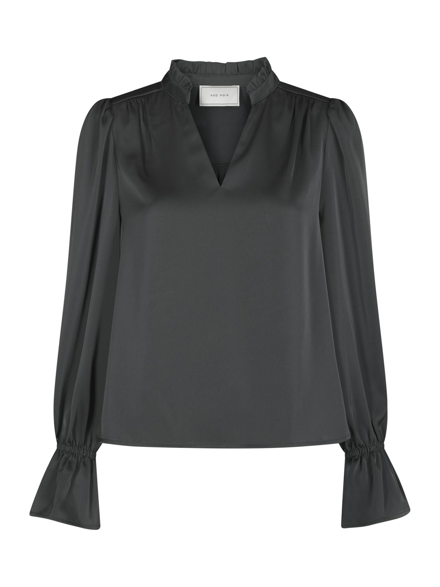 Amara Heavy Sateen Bedaz Blouse - Antracit - Bluser - Helt Dilla AS
