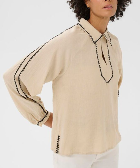 Aimy bluse - linen - Bluser - Helt Dilla AS