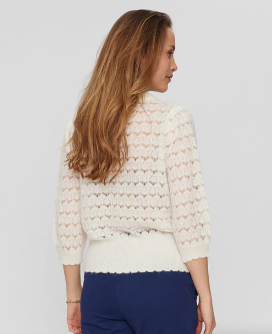 Nurietta Pointelle pullover - Cloud Dancer