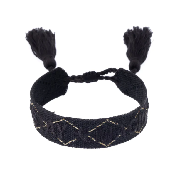 Woven Friendship Bracelet - "Stay Magic" - Black - Tilbehør - Helt Dilla AS