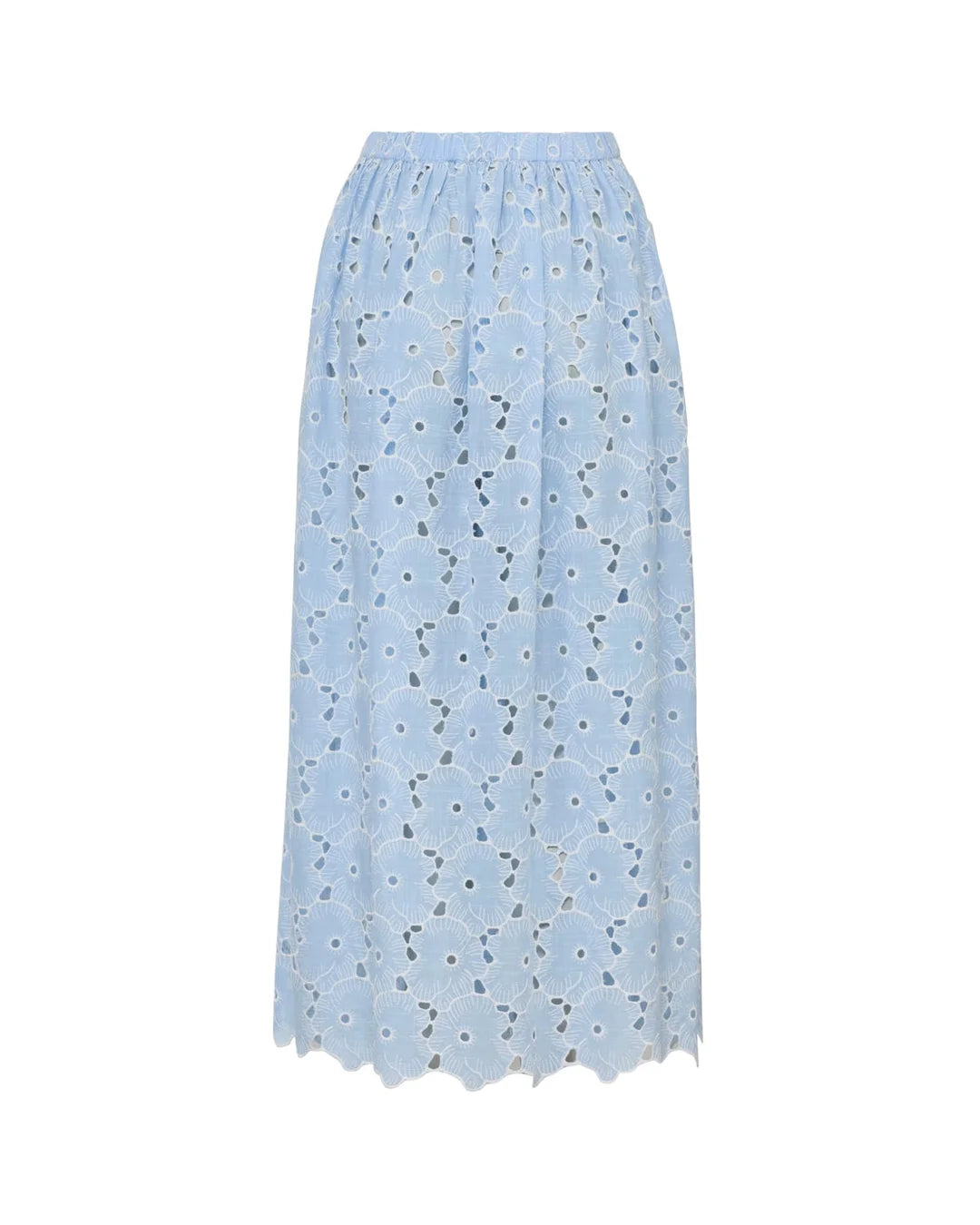 Broderie Anglaise Skirt - Light Blue - Skjørt - Helt Dilla AS
