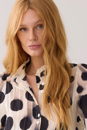 Non-iron blouse with polka dots - mønster