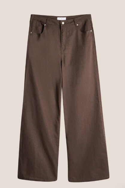 St. Barth Linen Trousers - Dark Brown - Bukser - Helt Dilla AS