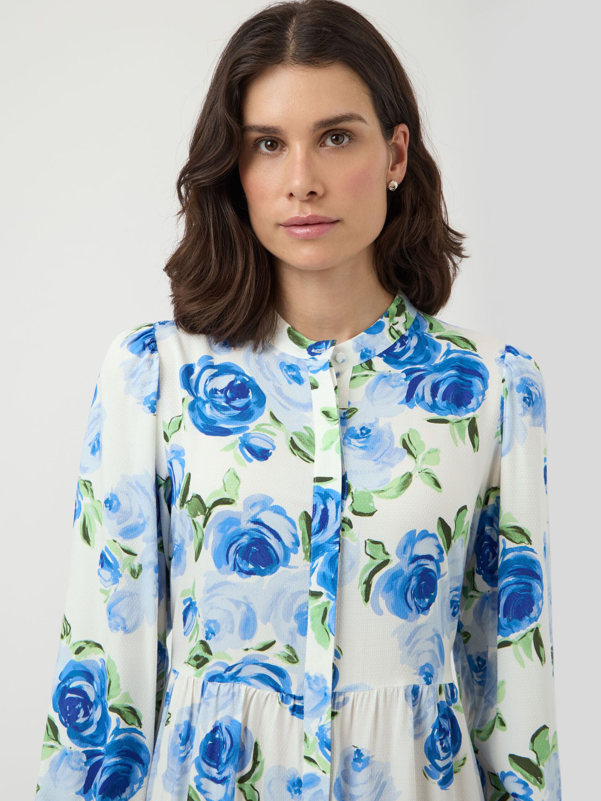 YASAsina Long Sleeve Long Shirt Dress - blue - Kjoler - Helt Dilla AS