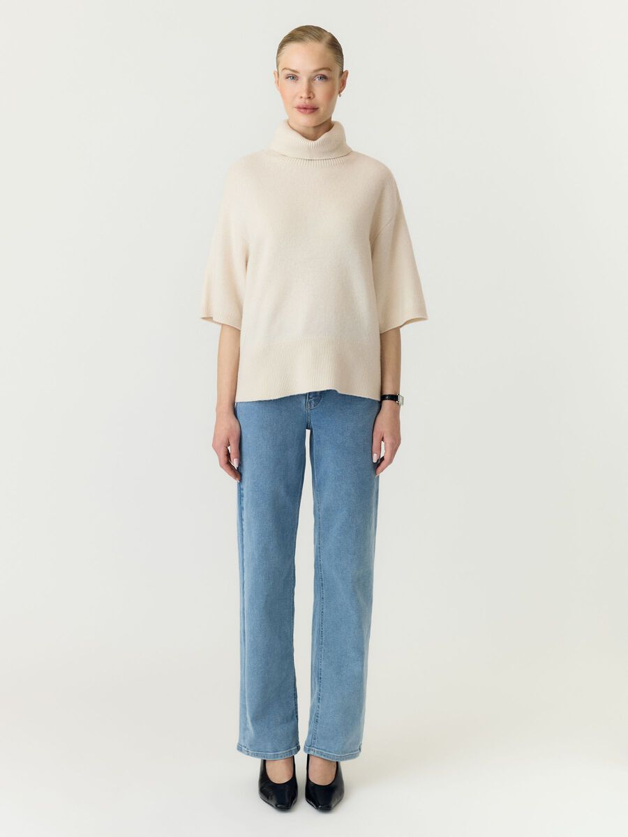 Emila 2/4 Wool Knit Pullover - Sandshell - Topp - Helt Dilla AS